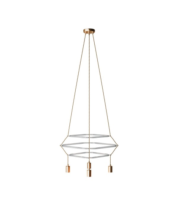 Lustre 3 Cage avec 4 bras Rodi