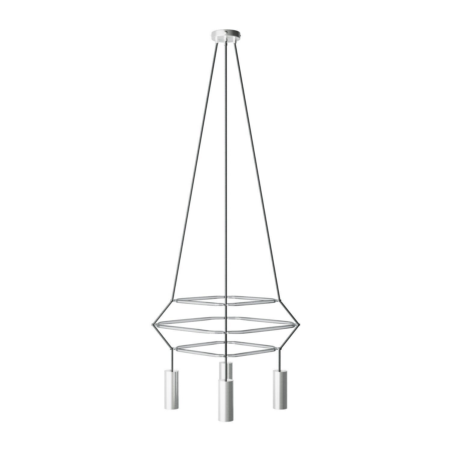 Lustre 3 Cage avec 4 bras Tub-E14