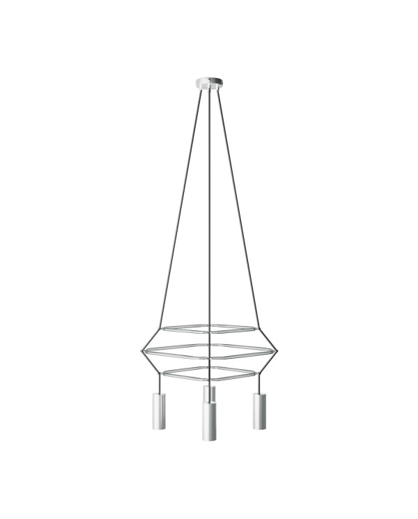 Lustre 3 Cage avec 4 bras Tub-E14