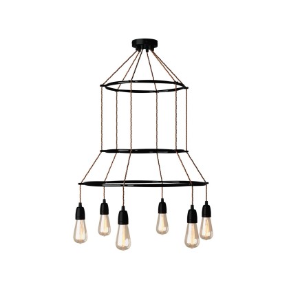 Lustre 3 Cage avec 6 bras Edison ST64