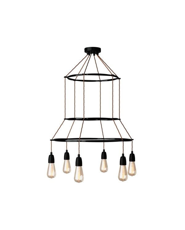 Lustre 3 Cage avec 6 bras Edison ST64