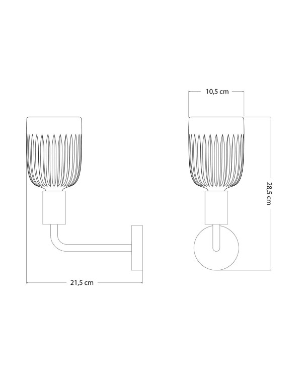 Lampe Fermaluce Elle en métal avec ampoule Crystal