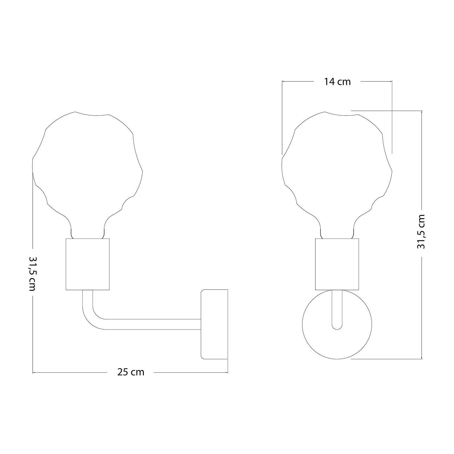 Lampe Fermaluce Elle en bois avec ampoule Bumped