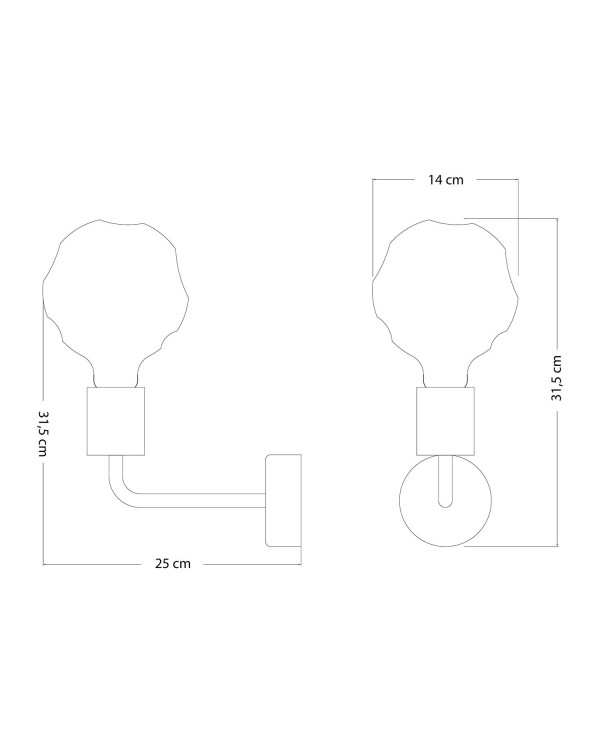 Lampe Fermaluce Elle en bois avec ampoule Bumped