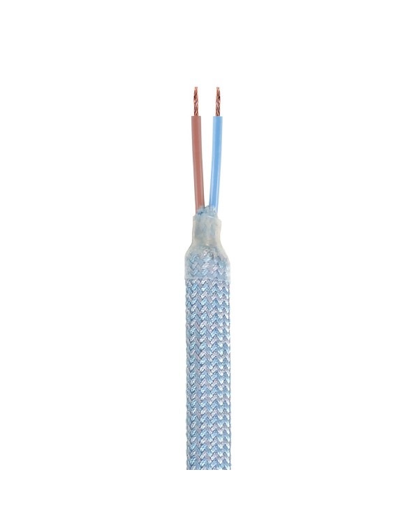 Kit Creative Flex tube flexible recouvert de tissu blue ciel RM76 avec bornes métalliques