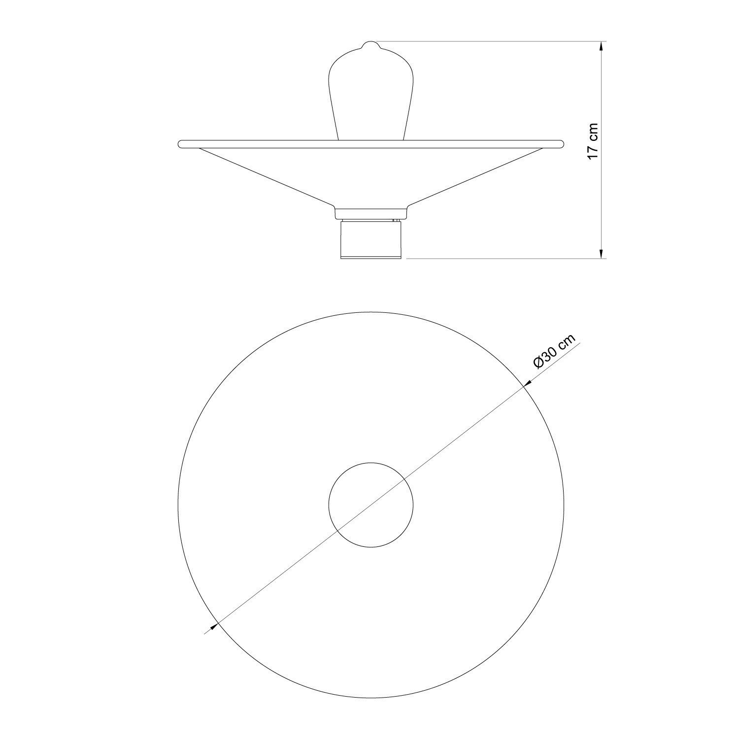 Plafondlamp met Swing metalen lampenkap - IP44 Waterdicht