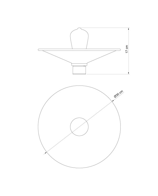 Plafondlamp met Swing metalen lampenkap - IP44 Waterdicht