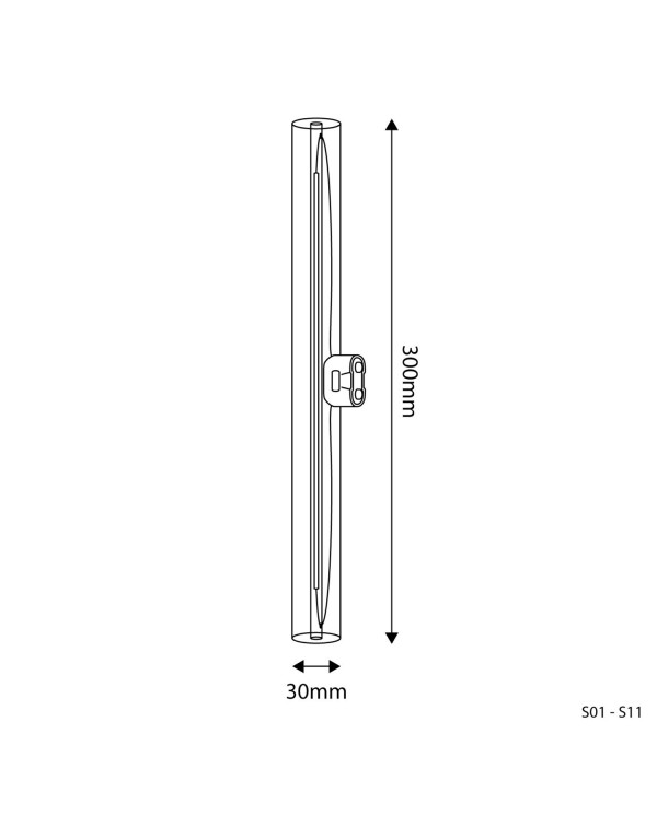 Ampoule LED Transparente IRC 90 Linéaire S14d - longueur 300 mm 6W 520Lm 2700K Dimmable - S01