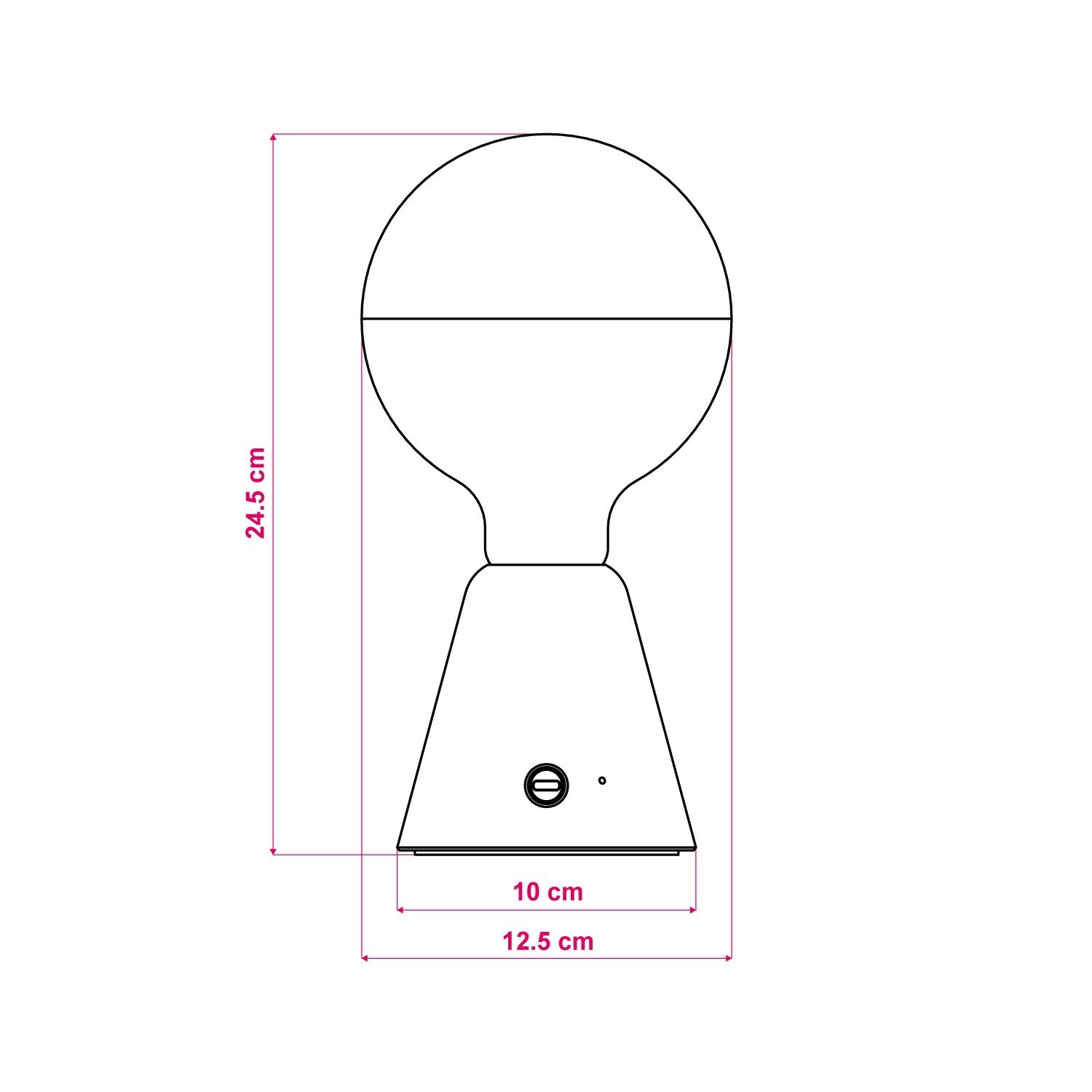 Draagbare en oplaadbare Cabless01 LED-lamp met zilveren Half Sphere lichtbron