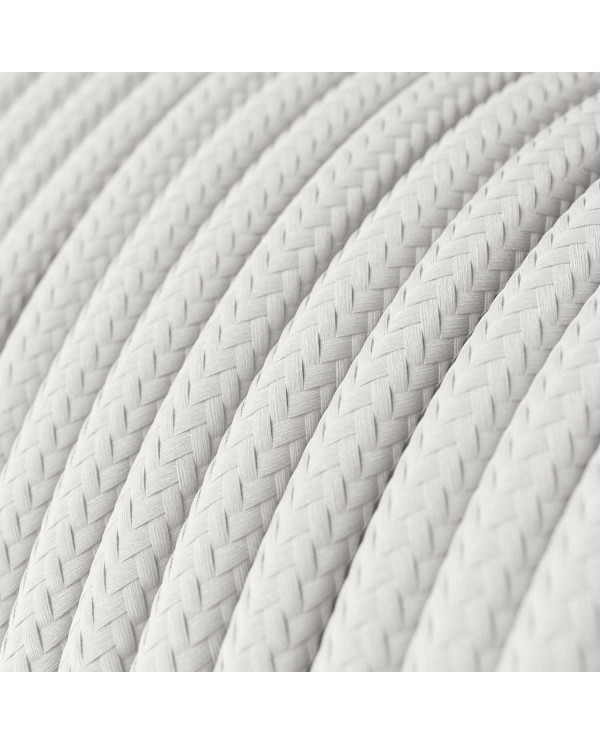 Câble électrique Ultra Soft en silicone recouvert de tissu Blanc Optique brillant - RM01 rond 2x0,75mm