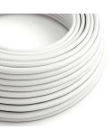 Câble électrique Ultra Soft en silicone recouvert de tissu Blanc Optique brillant - RM01 rond 2x0,75mm