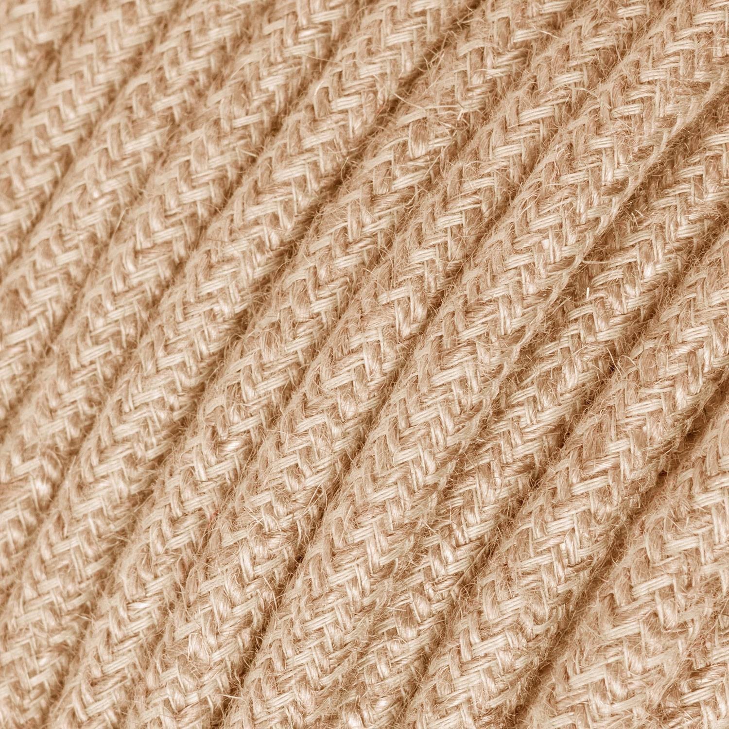 Câble électrique Ultra Soft en silicone recouvert de jute Neutre - RN06 rond 2x0,75mm