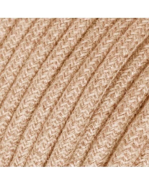 Câble électrique Ultra Soft en silicone recouvert de jute Neutre - RN06 rond 2x0,75mm