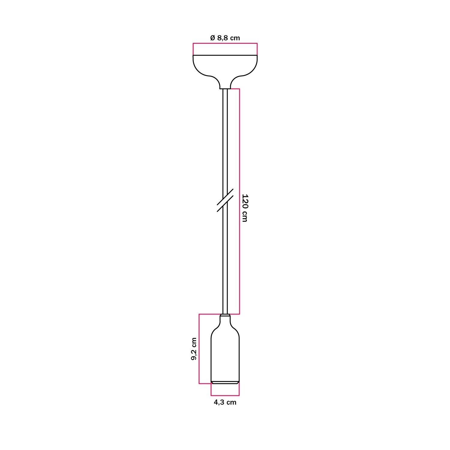 Suspension colorée en silicone avec câble textile