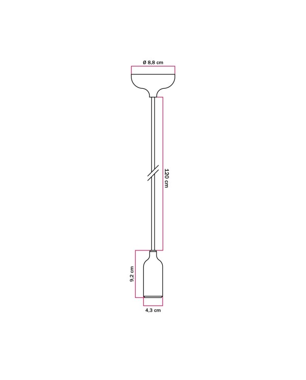 Kleurrijke siliconen hanglamp met stoffen snoer