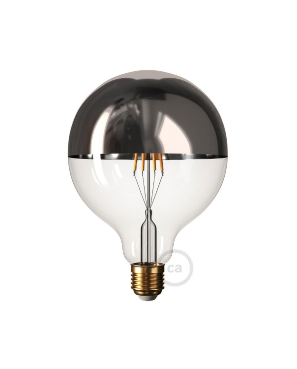 Ampoule LED Globe G125 Demi Sphère Argentée 7W 750Lm E27 2700K Dimmable