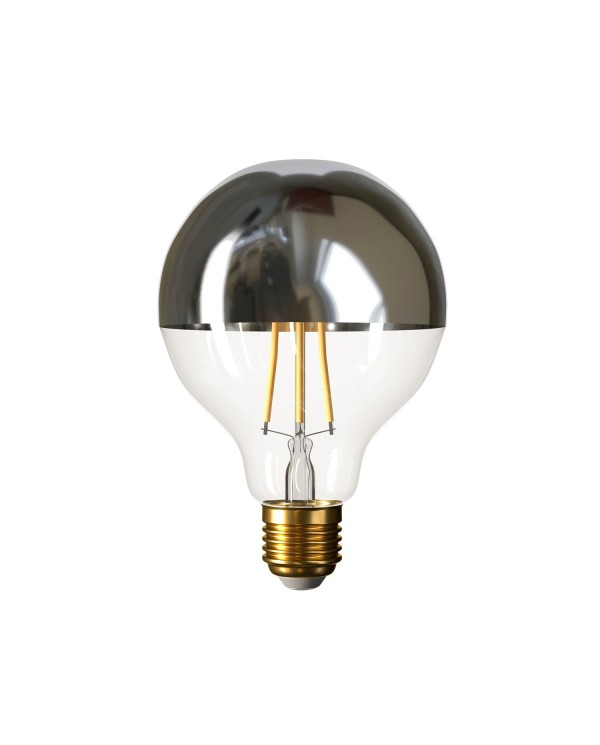 Ampoule LED Globe G95 Demi Sphère Argentée 7W 730Lm E27 2700K Dimmable