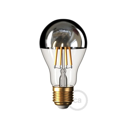 Ampoule LED Goutte A60 Demi Sphère Argentée 7W 660Lm E27 2700K Dimmable