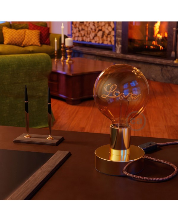 LED gouden lichtbron - Globe G125 “Love” voor staande lamp - 5W E27 decoratieve vintage 2000K