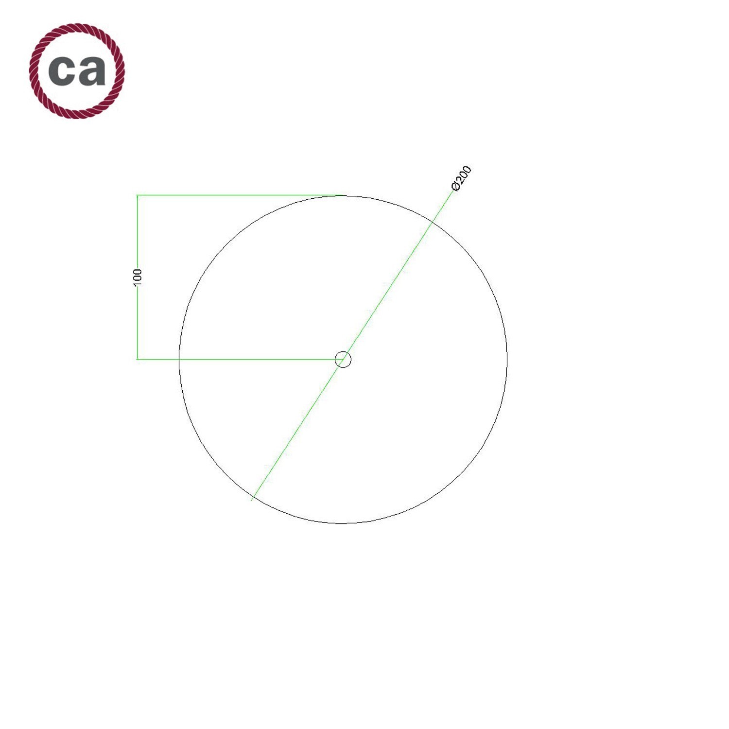 Rosace Rose-One rond de 200 mm de diamètre avec 1 trou et 4 trous latéraux