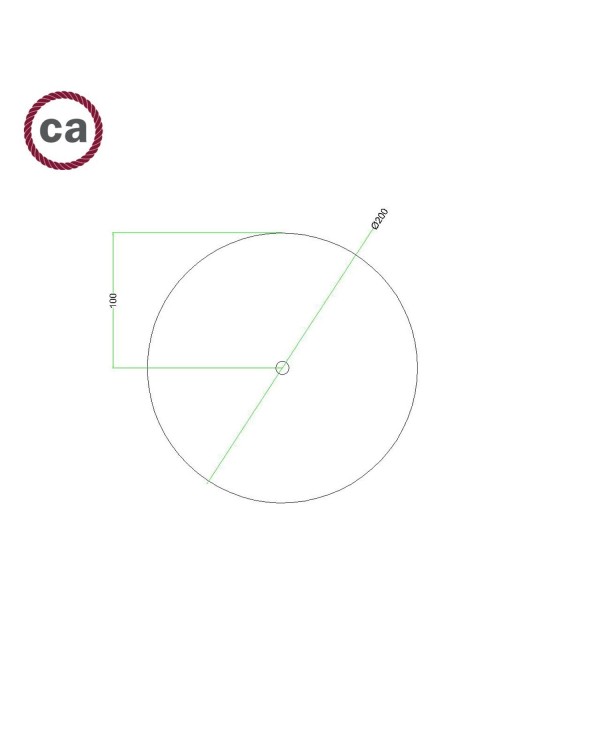 Rosace Rose-One rond de 200 mm de diamètre avec 1 trou et 4 trous latéraux