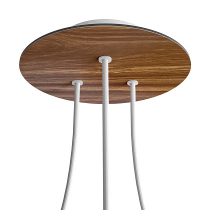 Rosace Rose-One rond de 200 mm de diamètre avec 3 trous et 4 trous latéraux - Bois