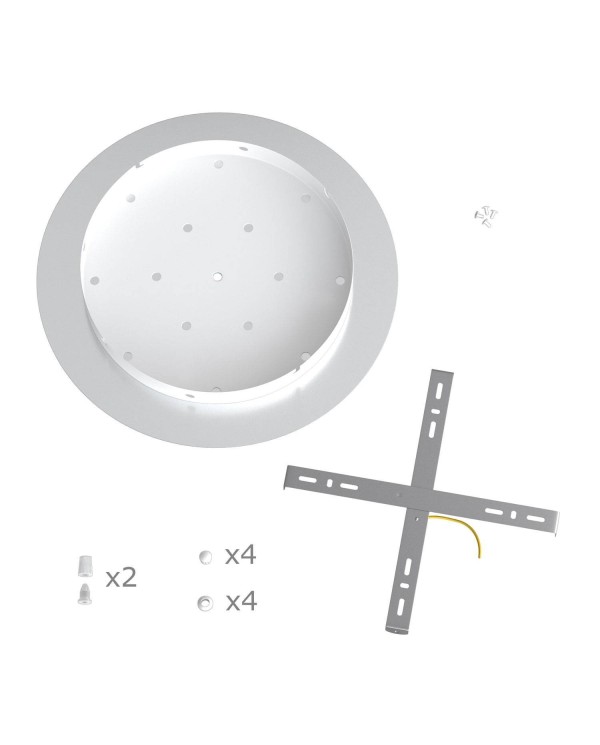 Rosace XXL Rose-One rond de 400 mm de diamètre avec 2 trous et 4 trous latéraux