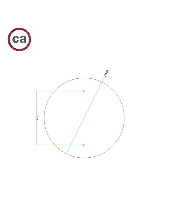 Rosace XXL Rose-One rond de 400 mm de diamètre avec 2 trous et 4 trous latéraux