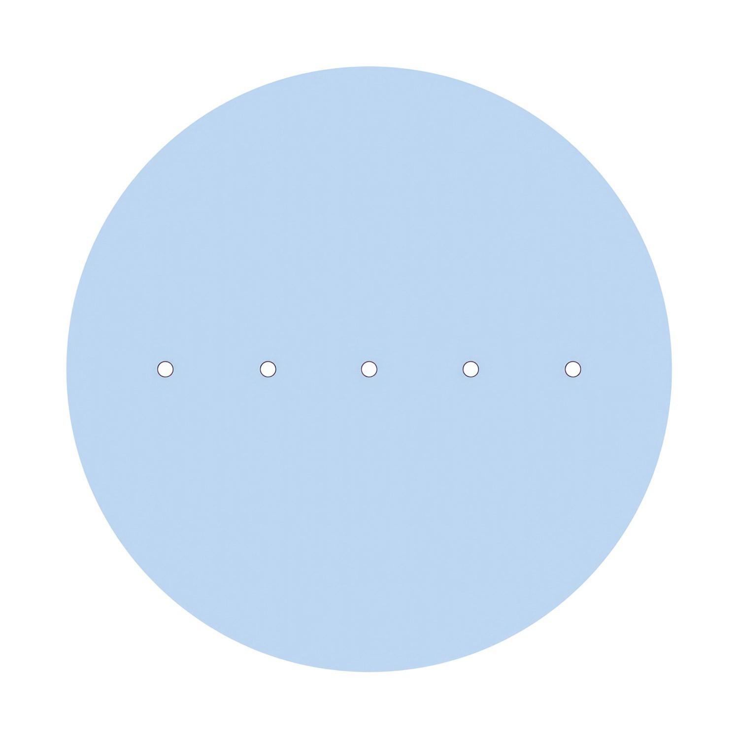 Rosace XXL Rose-One rond de 400 mm de diamètre avec 5 trous alignés et 4 trous latéraux