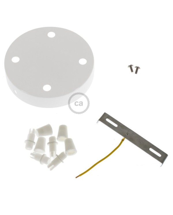 Kit rosace métallique cylindrique à 4 trous