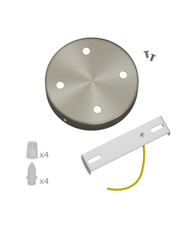 Kit rosace métallique cylindrique à 4 trous