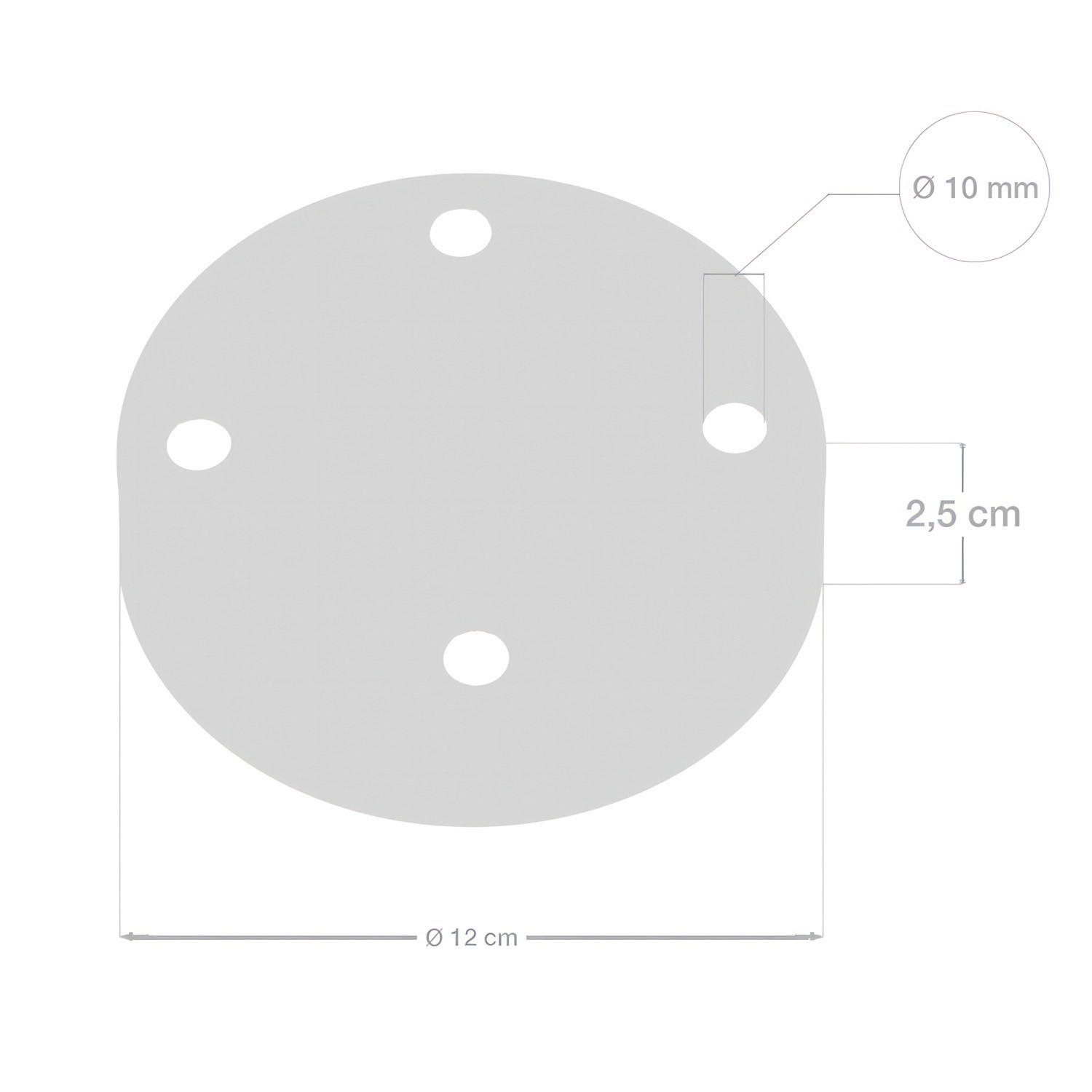 Kit rosace métallique cylindrique à 4 trous