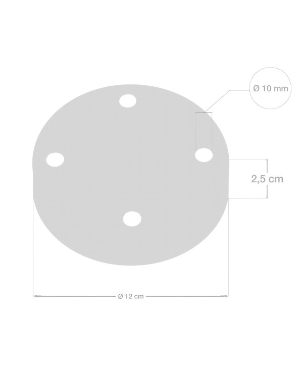 Kit rosace métallique cylindrique à 4 trous