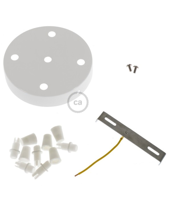 Kit rosace métallique cylindrique à 5 trous