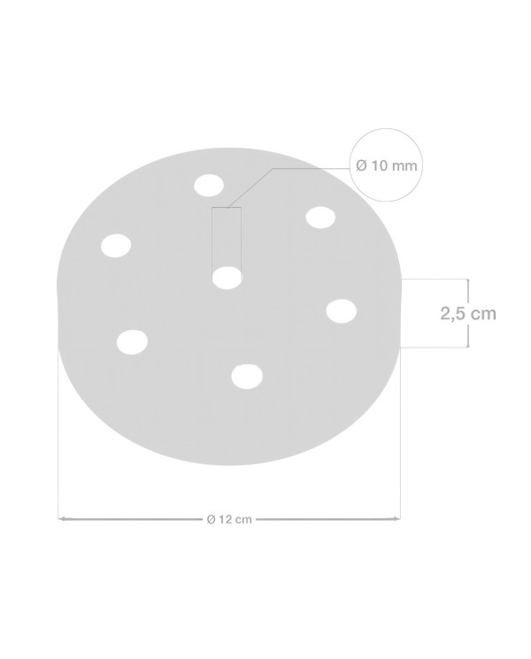 Kit rosace métallique cylindrique à 7 trous