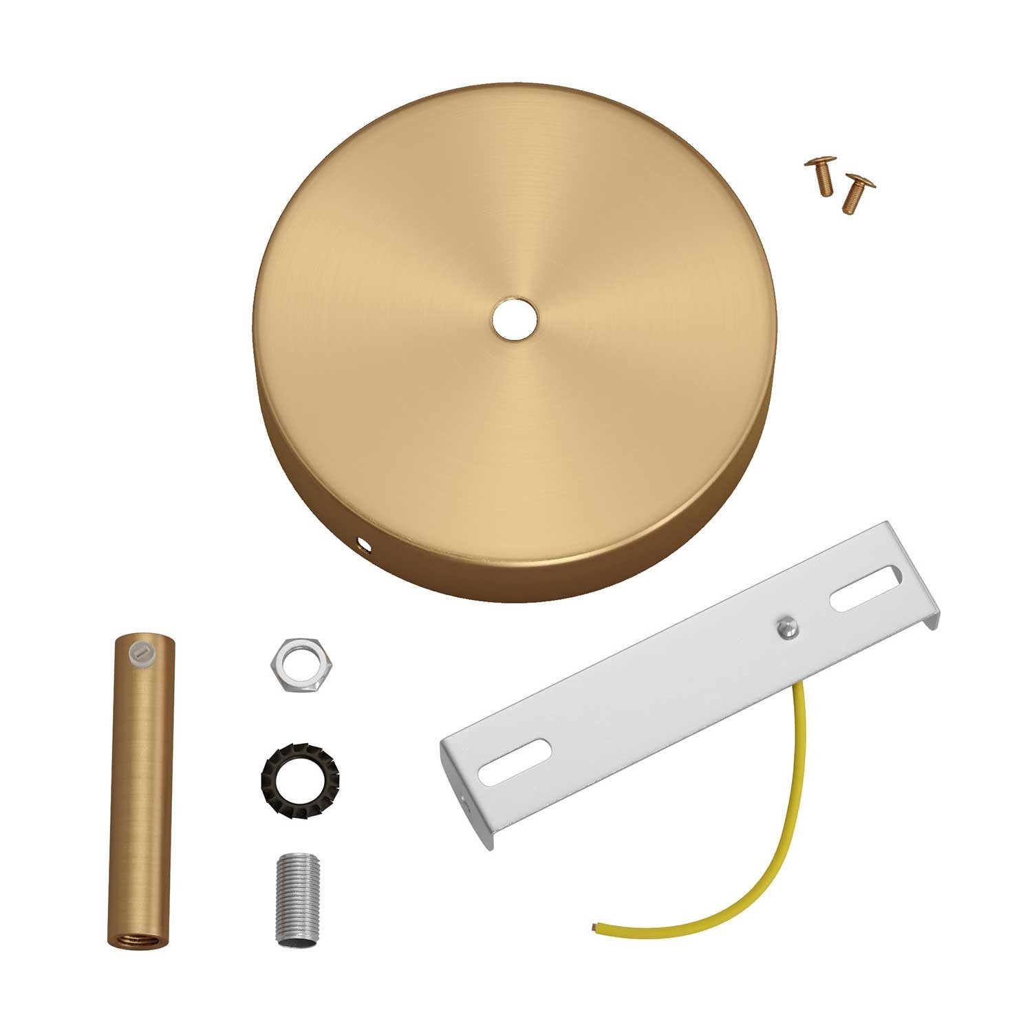 Kit rosace cylindrique en métal avec serre-câble de 7 cm