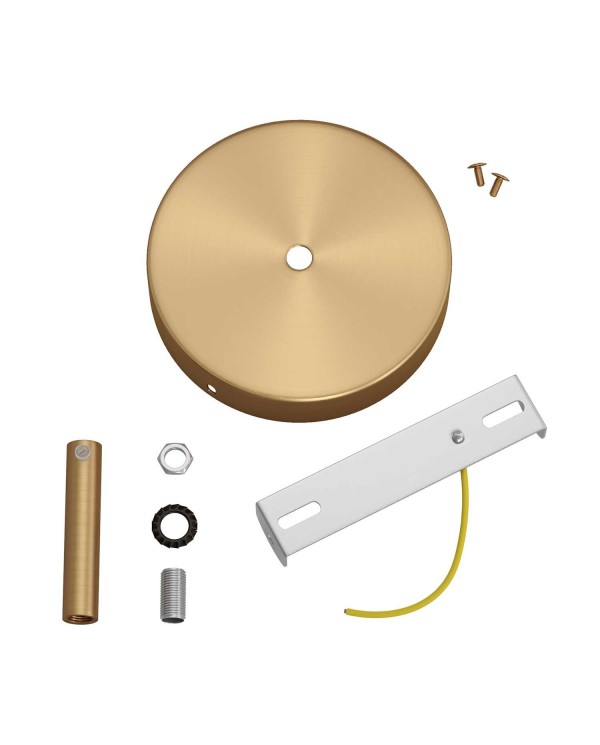 Kit rosace cylindrique en métal avec serre-câble de 7 cm