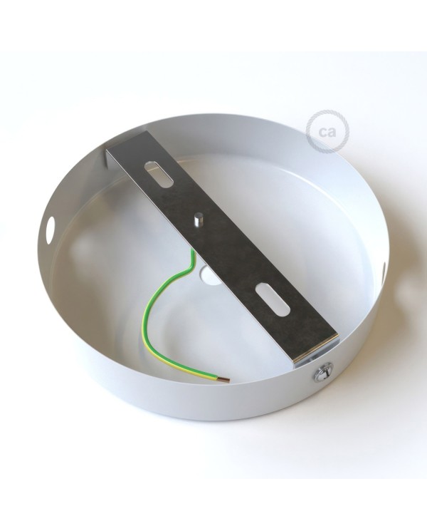 Kit rosace cylindrique en métal avec 1 trou central et 2 trous latéraux