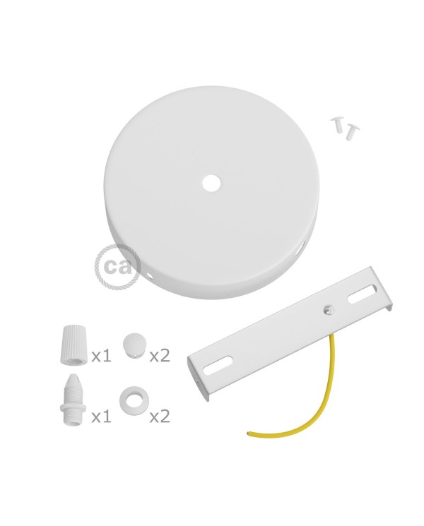 Kit rosace cylindrique en métal avec 1 trou central et 2 trous latéraux