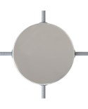 Strak design 120 mm. cilindrische metalen plafondkap met 4 zijgaten (verdeeldoos)