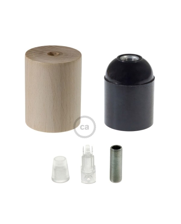 Houten E27 fittinghouder kit