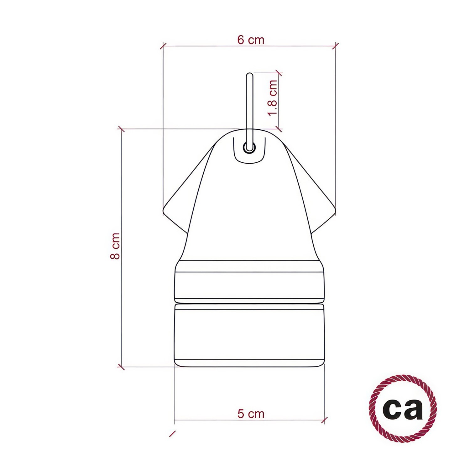 Vintage dubbele ingang porselein E27 fitting