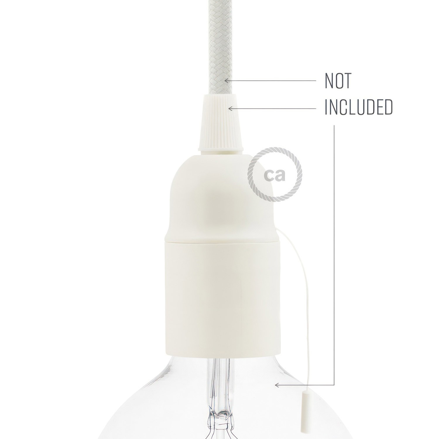 Hard plastic E27 fitting voor lampenkap met trekschakelaar