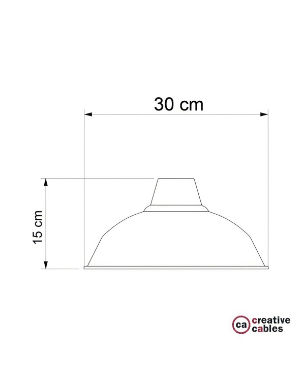 Abat-jour Bistrot E27 en métal peint, diamètre 30 cm