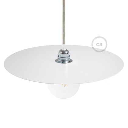 Plat pour suspension Ellepi en fer oversize, diamètre 40 cm, - Made en Italy - Blanc