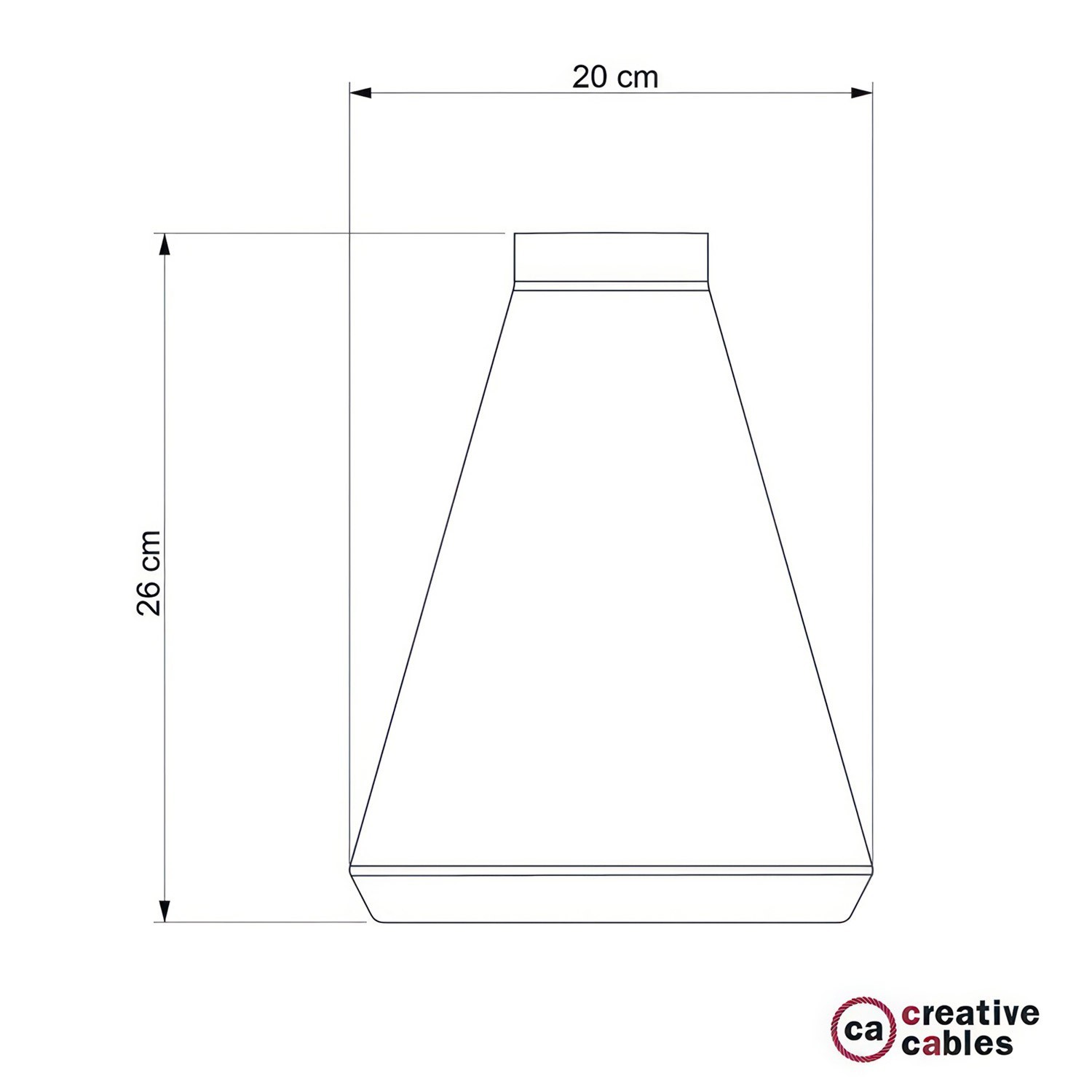 Trechtervormige betonnen lampenkap met kabelklem en E27 fitting