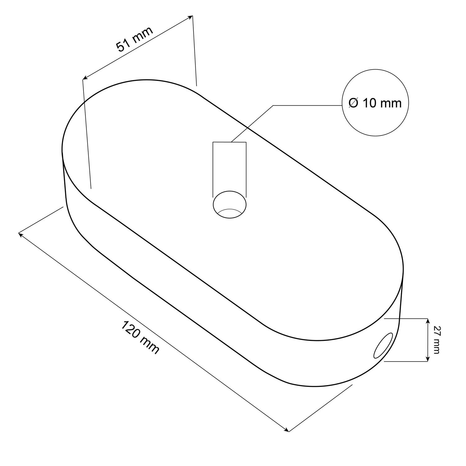 Ovaal houten plafondkap kit