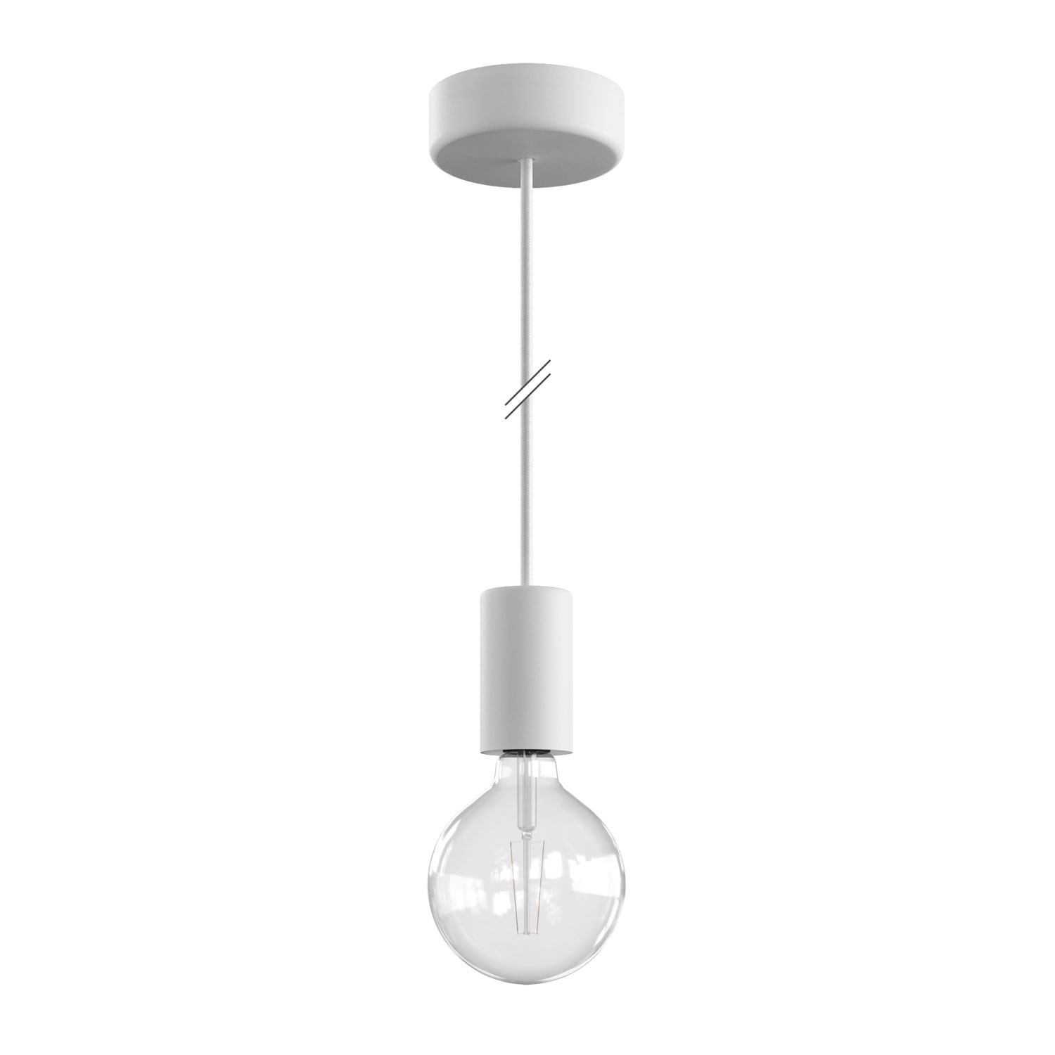 EIVA ELEGANT buiten hanglamp met textielkabel, siliconen plafondkap en E27 fitting IP65 waterproof