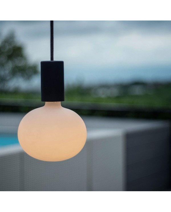 EIVA ELEGANT buiten hanglamp met textielkabel, siliconen plafondkap en E27 fitting IP65 waterproof