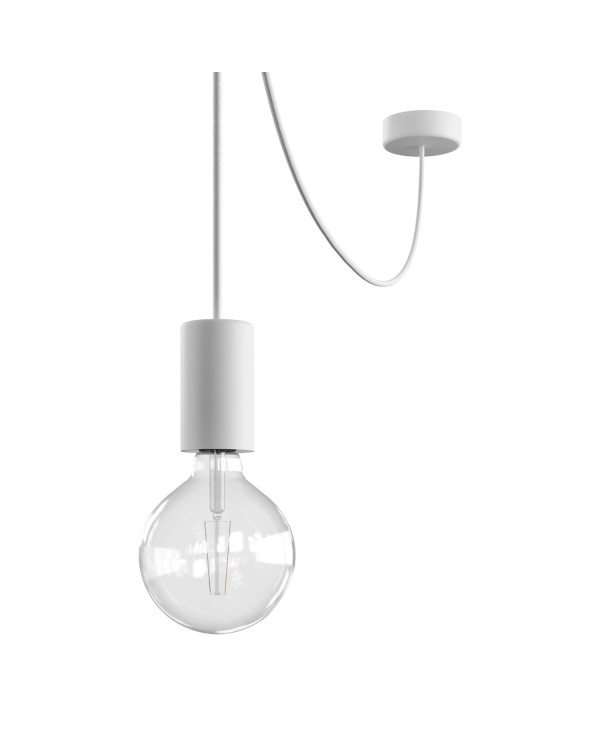 EIVA ELEGANT buiten hanglamp met textielkabel, snoerbevestiging, siliconen plafondkap en E27 fitting IP65 waterproof